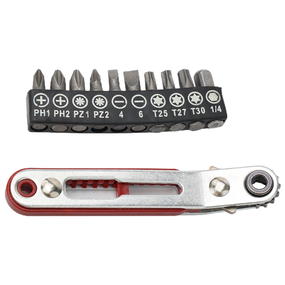 

Elbow Head Mini Ratchet Wrench Two-way 90 Degree Offset Screwdriver Handle With Bit Set Multi Hand Repair Tools