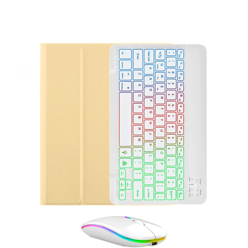 

For Samsung Tab S6 Lite 10.4" Case RGB Keyboard Mouse Rainbow Backlight Korean Spanish Arabic Portuguese Magic Keyboard Funda