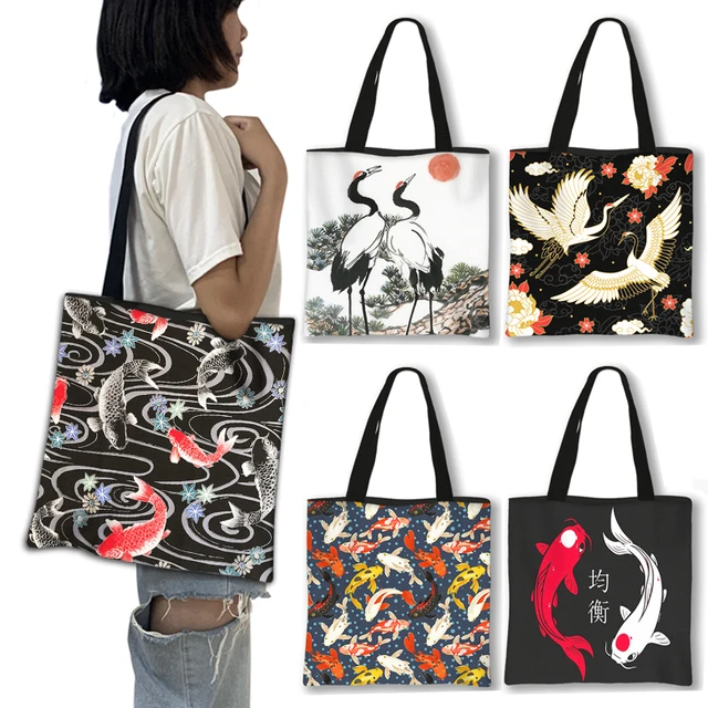 Koi Fish Tote Bag | Zazzle | Handpainted tote bags, Tote bag canvas design,  Canvas bag design