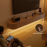 Solid Wood Suspended TV Stands Creative Wall-mounted Storage TV Cabinet Living Room Furniture Home Designer Center Table h 3