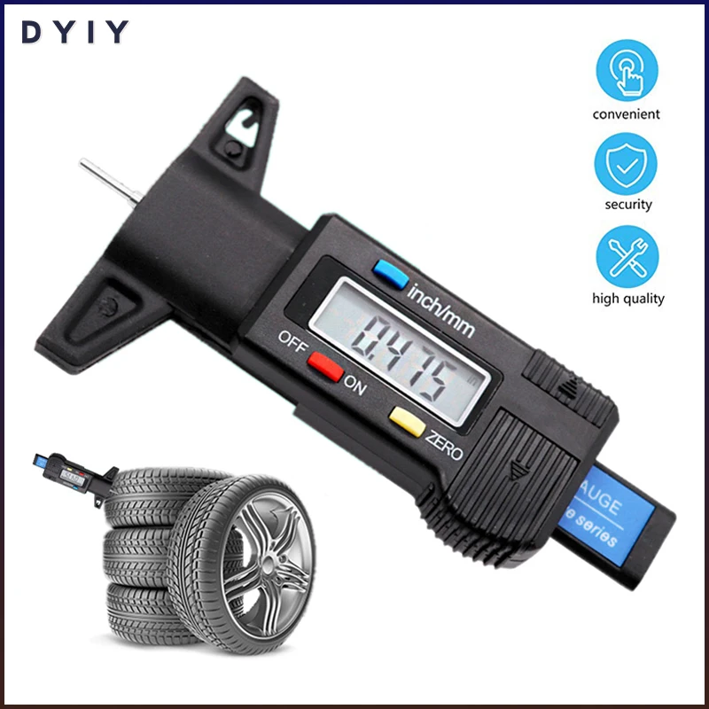 

Thickness Gauges Digital Car Tyre Tire Tread Depth Gauge Meter Measurer Tool Caliper Tread Brake Pad Shoe Tire Monitoring System