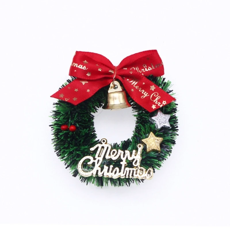 

Миниатюрные рождественские венки для кукольного домика H7EA с колокольчиками, 50 шт., аксессуары для кукольного домика 1:12,