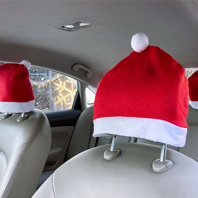 Housse de protection pour appui-tête de voiture, 4 pièces, chapeau de noël,  protection de siège de voiture, pour la maison, décoration de fête de noël  et nouvel an - AliExpress