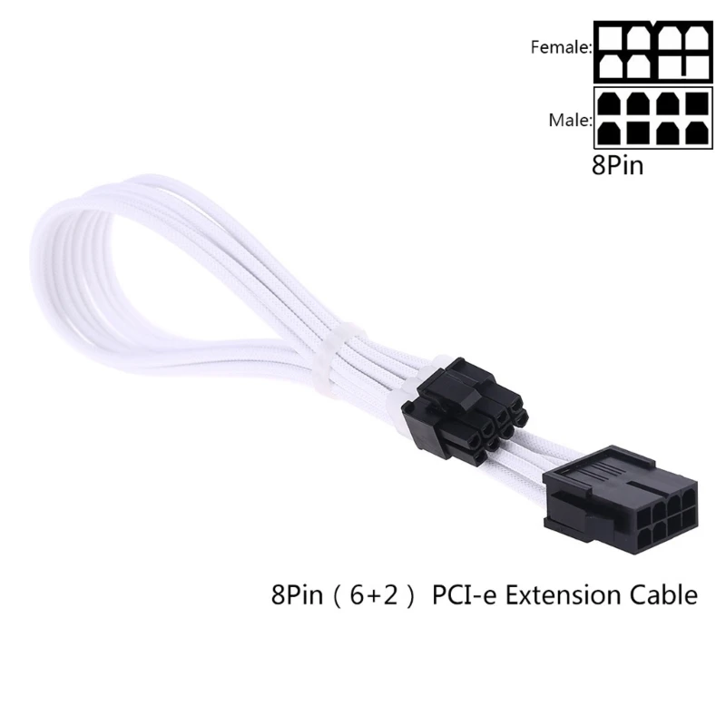 Sleeve Extension Power Supply Cable Kit - 30cm, 24-pin ATX/EPS, 8-pin PCI-E GPU, 8-pin CPU, 6-pin PCIE, 4-Pin CPU with Combs - 18 AWG Description Image.This Product Can Be Found With The Tag Names Computer Cables Connecting, Computer Peripherals, PC Hardware Cables Adapters, Sleeve extension power supply cable