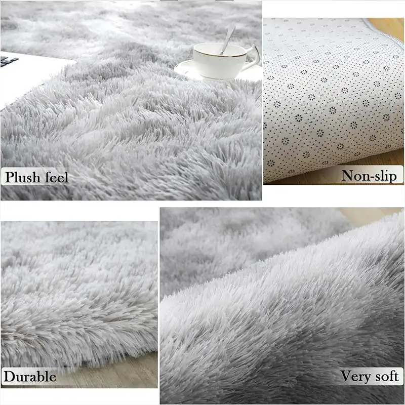 Gray Carpet for Living Room Plush Rug Bed Room Floor Fluffy Mats Anti-slip Home Decor Rugs Soft Velvet Carpets Kids Blanket plush rug decorative carpet plush carpet non slip carpet kids carpet