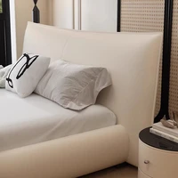 Ensemble de meubles de chambre à coucher moderne et tendance, lit double avec dossier souple, tête de lit, table de chevet, tiroir, ensemble complet de meubles de chambre à coucher 4