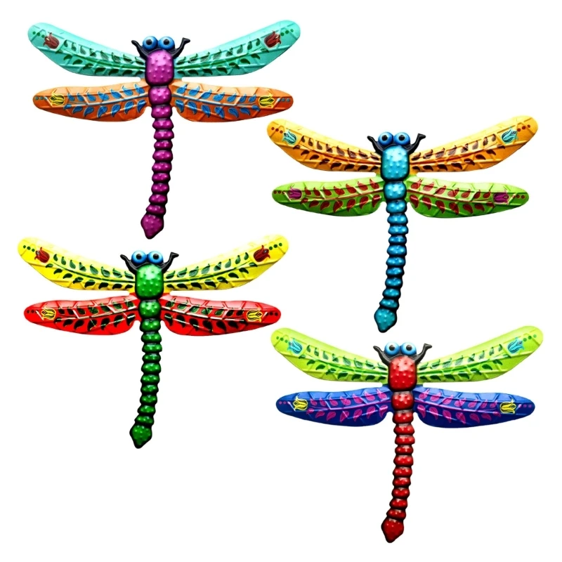 

Metal Dragonfly Wall Art Decor Garden Indoor Outdoor Fence Outside Hanging Decorations for Home Living Room Bedroom Yard