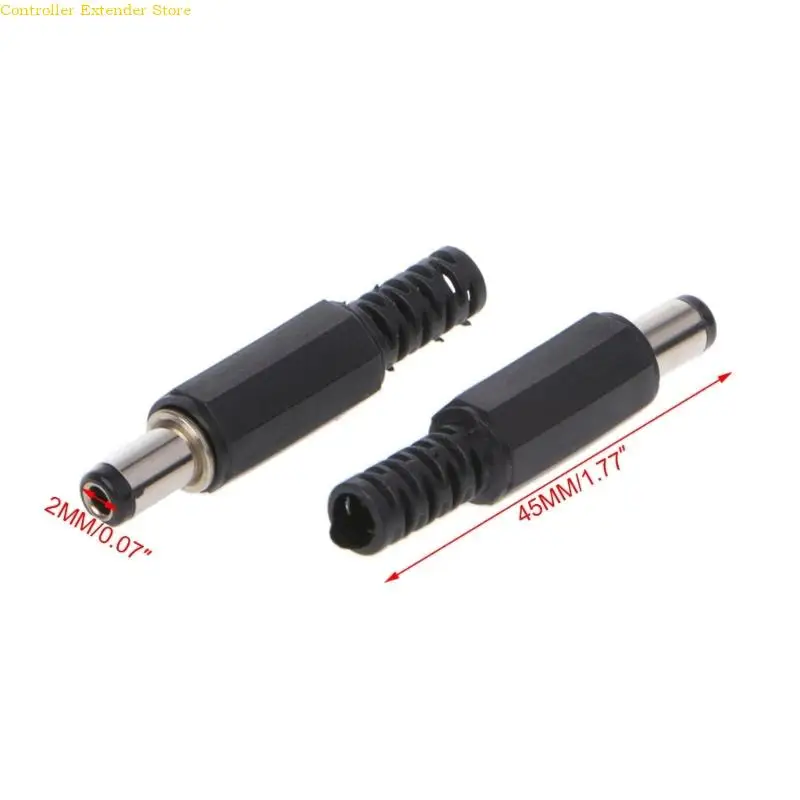 

10 Pcs 5.5x2.1mm Male for DC In-Line Plug Socket Connector Adapter Plastic