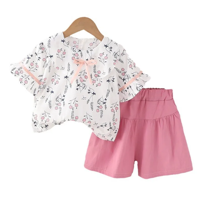 

New Summer Baby Girls Clothing Children Fashion Cute T-Shirt Shorts 2Pcs/Set Toddler Costume Kids Clothes Suit Infant Tracksuits