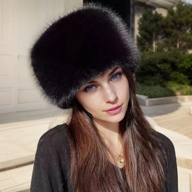 Women Bucket Hat Winter Anti Mink Fisherman Hat Simple Solid Color Thickened Warm Dome Fur Bucket Hat For Woman women bucket hat women hat bucket hat