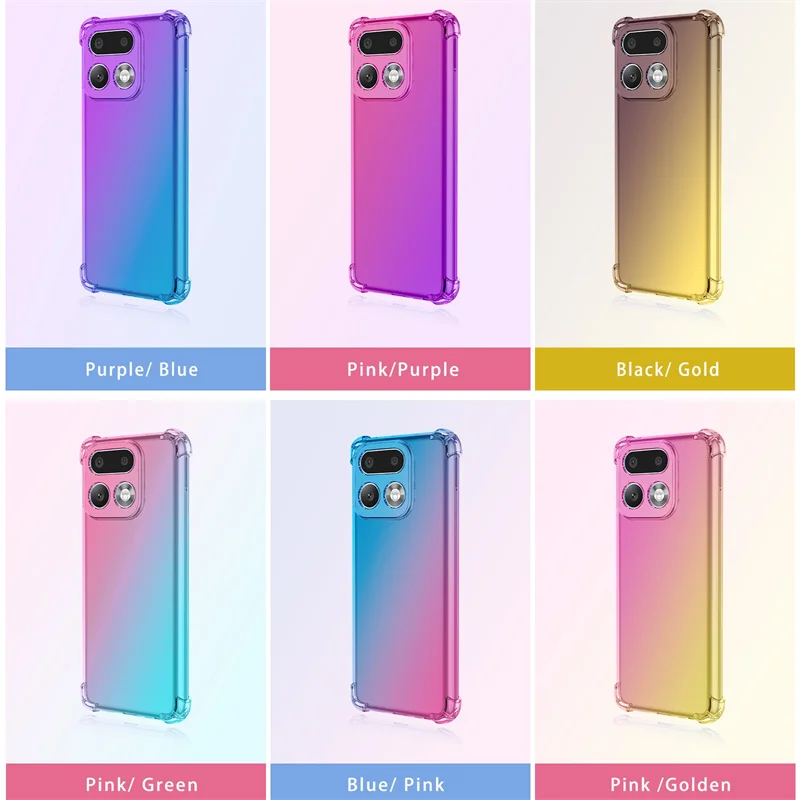 Shockproof Gradient TPU Protective Clear Cover Case