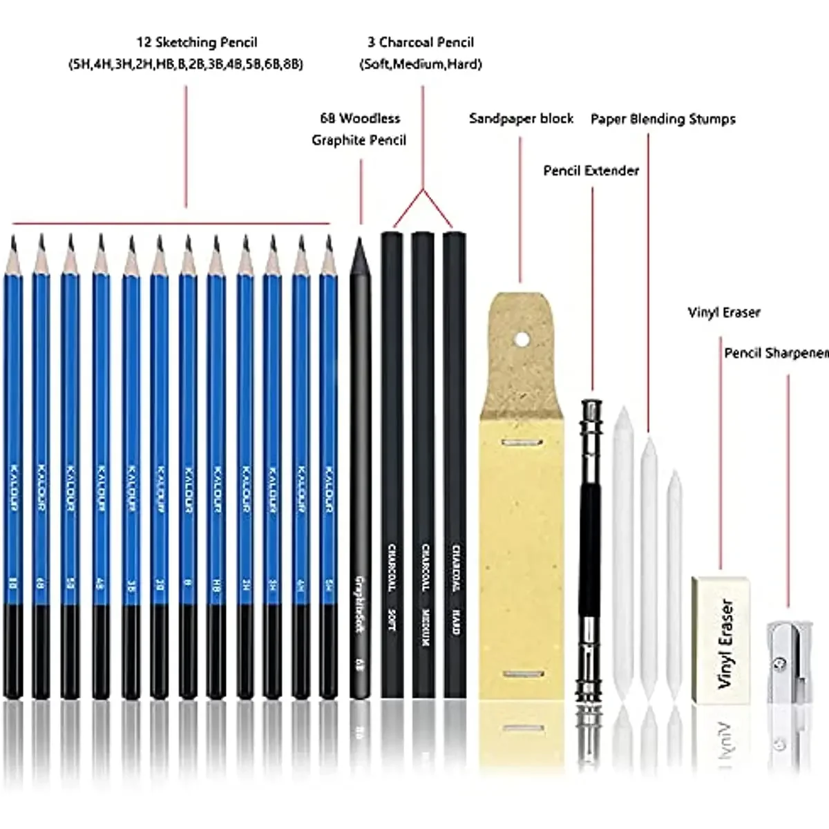 28/54/72/96/144 Pcs Drawing Sketching Coloring Set Drawing Pencils and Sketching Kit Art Tool Kit Professional Art Supplies Set images - 6