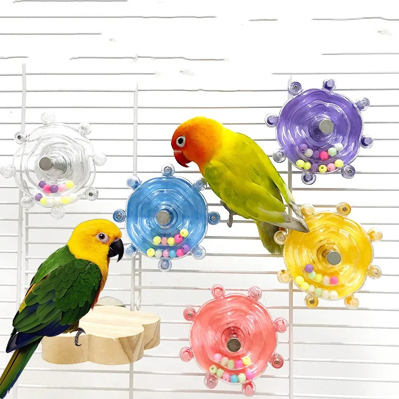 Interactive Parrot Toy Bird Parrot Interactive Toy Bird Turntable Hang Toys Sounding Ball Toys Stand Playing Cage Pet Supplies