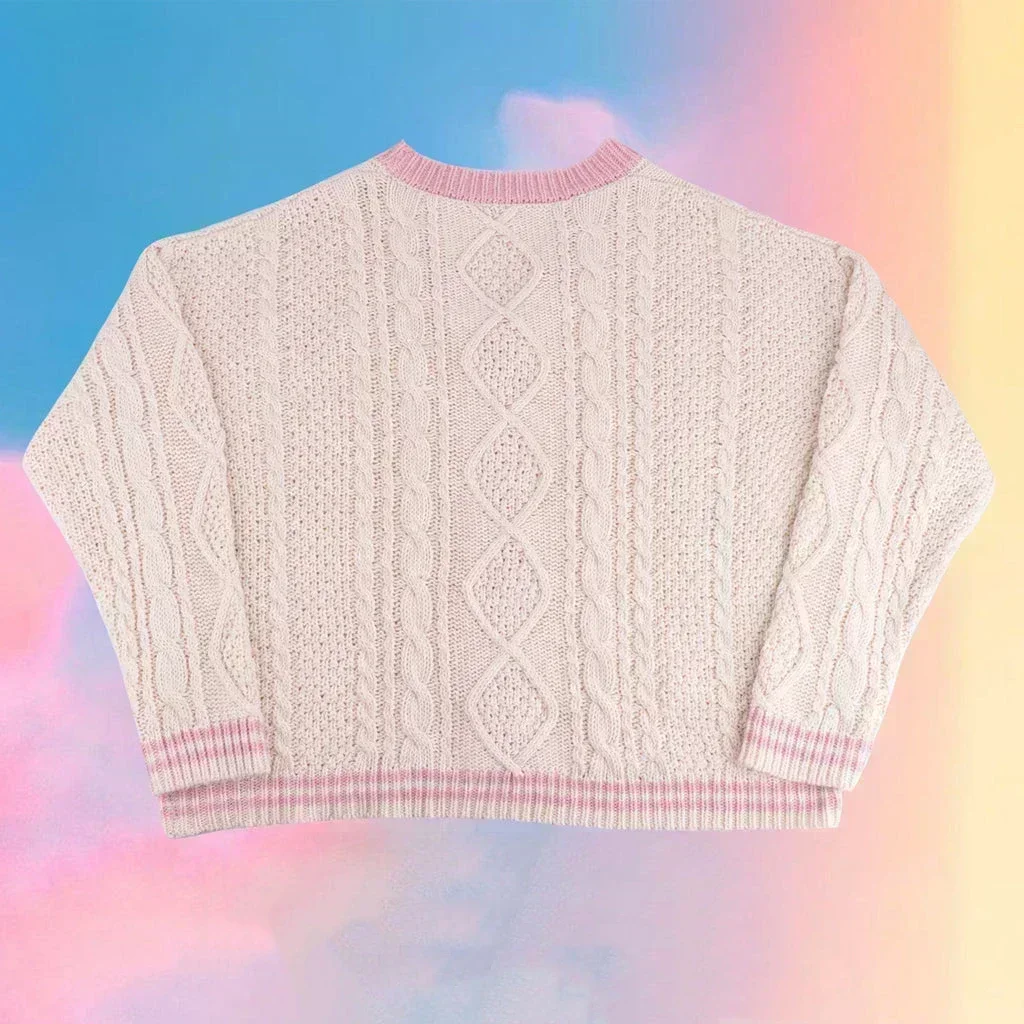 Lover Cardigan with Star Embroidery Pink Heart Cosy Soft Knit TS Cardigan Tay Sweater Jacket Vintage Fall Winter 1989 2