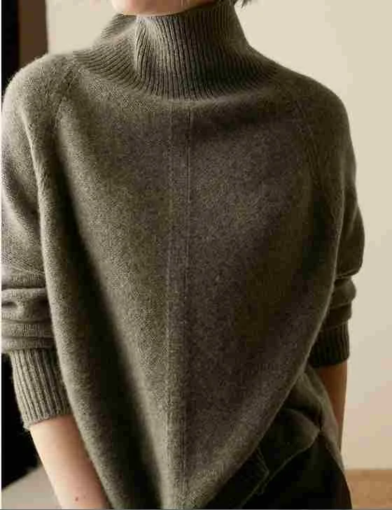 2019 Autumn And Winter New Cashmere Sweater Women's High-Necked Pullover Loose Thick Sweater Short Paragraph Knit Shirt ugly christmas sweater Sweaters