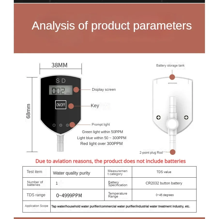 TDS Water Quality Detection Pen Intelligent Real-time Measurement of Drinking Water Household Water Quality Instrument 5