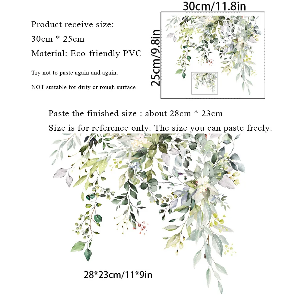 Adesivi Murali Liane Verdi - Decorazione Parete Per Interni, 2 Fogli 30x90cm - Foto 11