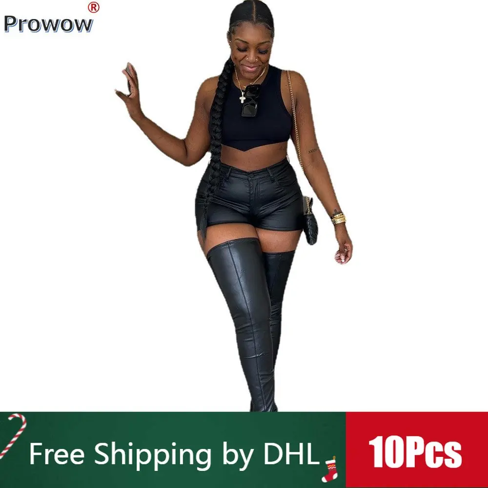 

10Pcs Bulk PU Leather Matte Shorts Lady Summer 2023 Y2k Hollow Out Lace-up Bodycon Short Pants Sexy Women Clothing Wholesale9727