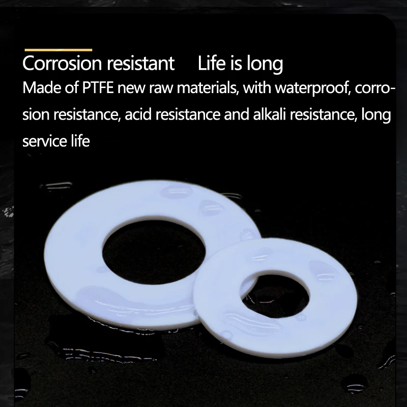 PTFE 플랫 와셔 플랜지 압력 게이지 워터 파이프 조인트 개스킷 내경 6-35mm, 가스켓 스페이서 씰링 압력 게이지