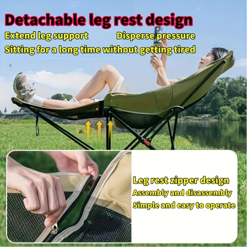 Adjustable 4-Position Camping Chair with Footrest 4