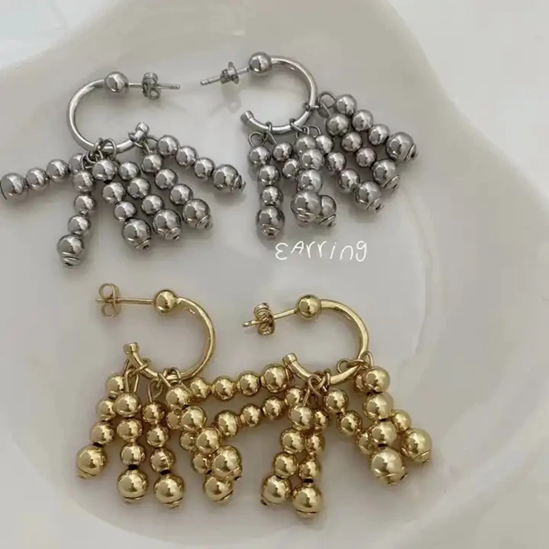 

5Pairs,Sparkly Retro Fashion Earrings Gold Ball Tassel Earring Jewelry 18K Gold Women Party Gift