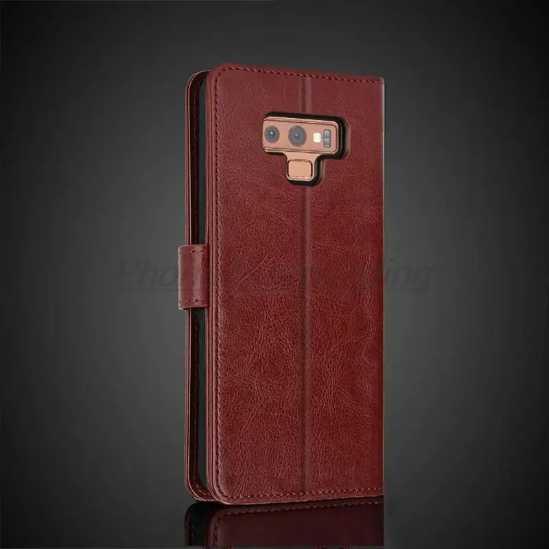 Note9 럭셔리 지갑 케이스 삼성 갤럭시 노트 9 N960F N960U 케이스 플립 가죽 커버 카드 홀더 홀스터 쉘 Fundas Coque