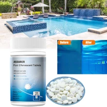 

100pcs Swimming Pool Chlorine Tablets Tablets Disinfection Pills Instant Effervescent Pipes Cleaning Floating Pool Dispenser