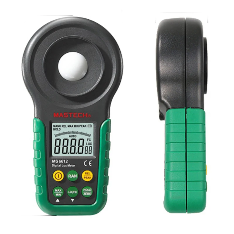 Mastech MS6612 Digital Lux Meter Digital Multifungsi Illuminometer Lux Light Meter Foot Candle Auto Range Puncak Akurasi Tinggi 200,000