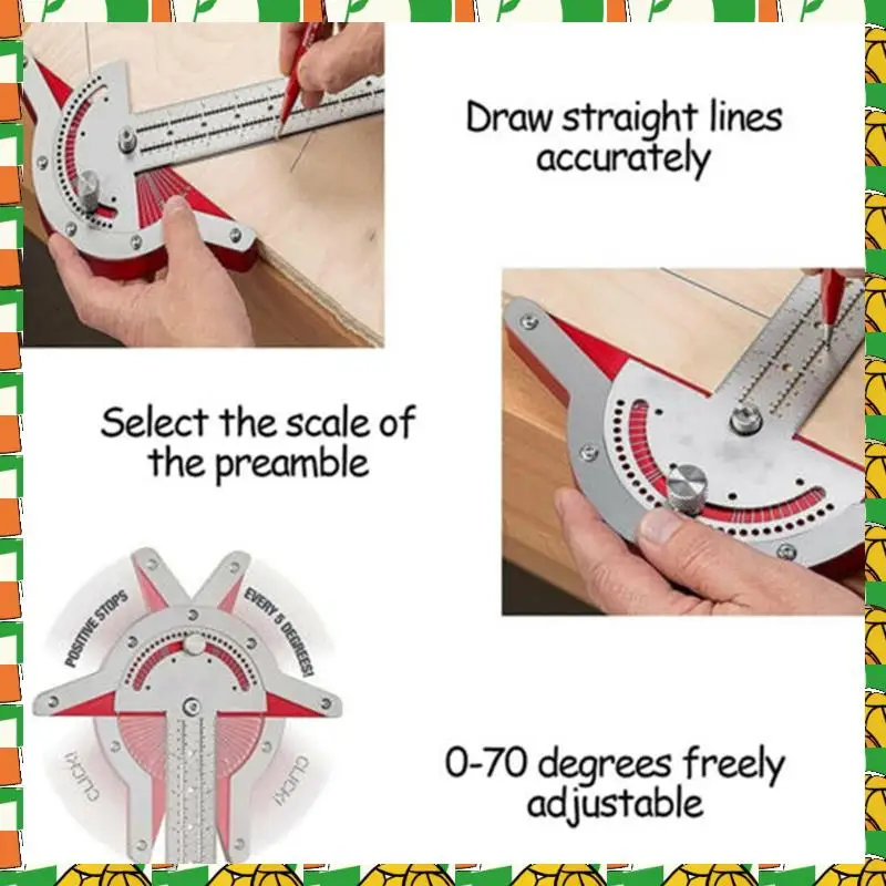 Professional Tool Woodworkers Edge Rule High Precision Protractors Angles Measure Tool Carpenter Tools