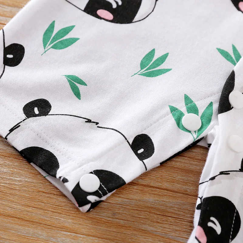 Newborn Clothes Cute Cartoon Panda Printed Cotton Comfortable And Soft Summer Boys And Girls 0-18 Short Sleeved Baby Jumpsuit baby rompers baby jumpsuit cotton jumpsuit baby clothing