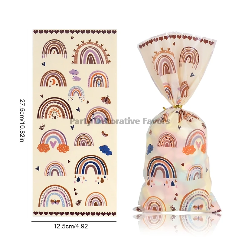 25 sacchetti di bottino arcobaleno bohémien, sacchetti di plastica per