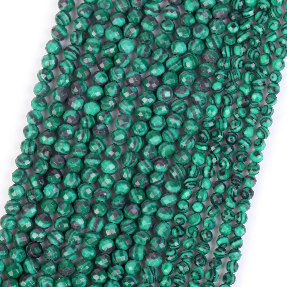 2 3 4mm Naturstein Facettierte Grüne Farbe Kristalle Quarz Jade Edelstein Runde Spacer Perlen Für Schmuck Machen DIY Armband 15" – Detail 11