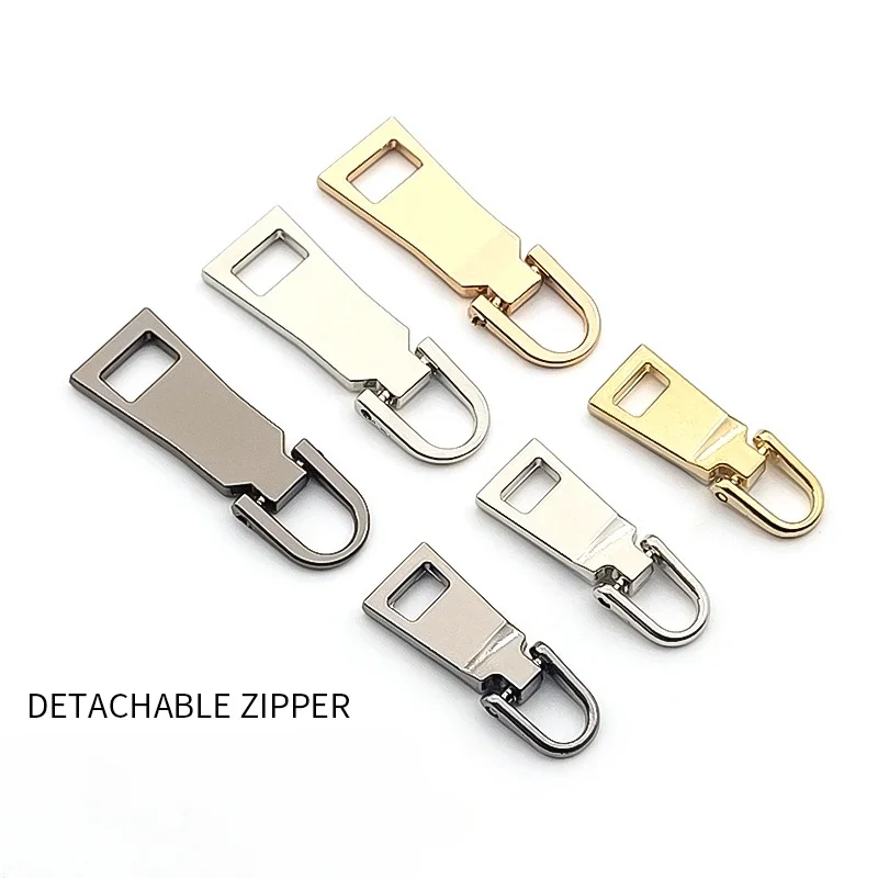 6/9pcs Detachable Metal Zipper Pull Replacement Repair Zip Puller Tab DIY for Luggage Suitcase Backpack Jacket Bags Coat Boots