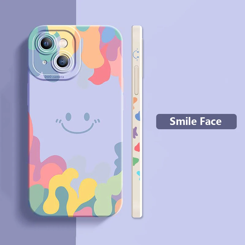 Smile Silicone Shockproof Full Cover Case - Soft Protection with Enhanced Grip and Design