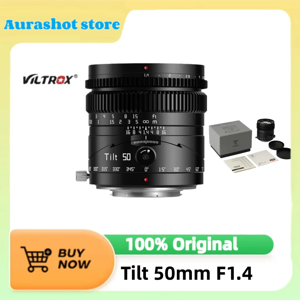 TTArtisan Tilt 50mm F1.4 MF 풀프레임 카메라 렌즈 (스튜디오 사진 촬영용, E, 니콘 Z, 후지필름 XF, M43 L-마운트 호환)