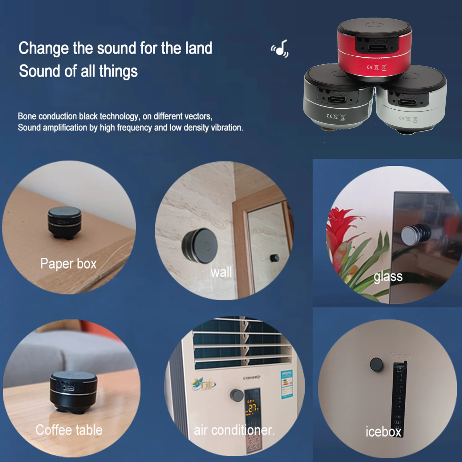 Compact Wireless Bone Conduction Speaker with Suction Cup and Lanyard for Enhanced Sound Resonance