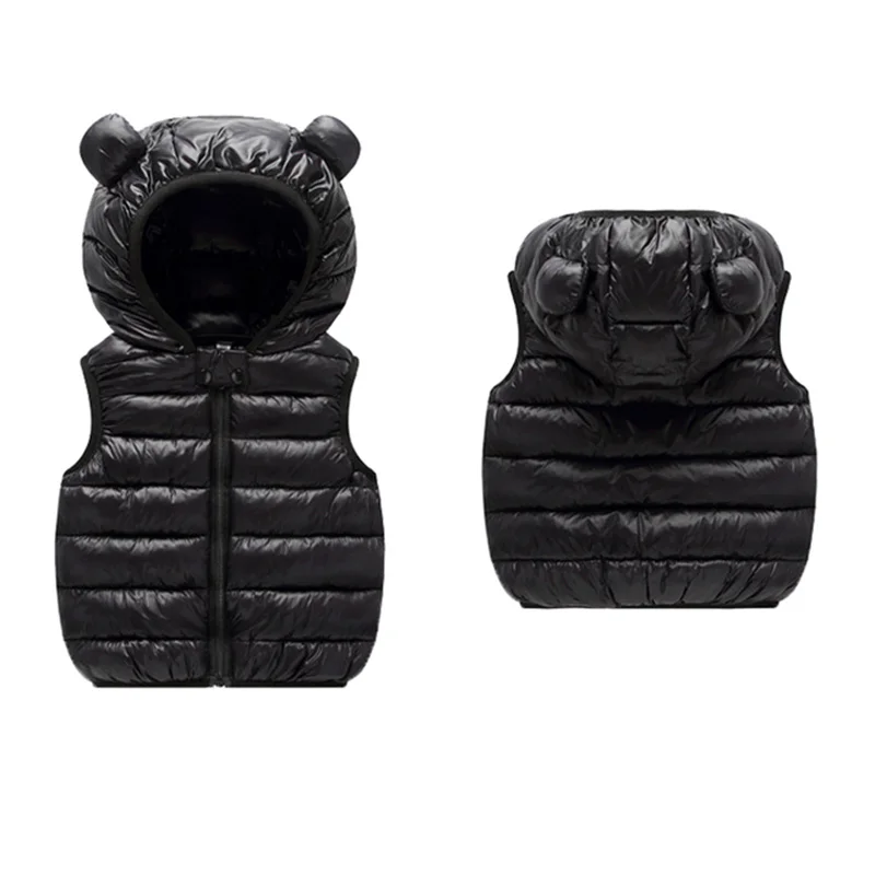 Children Warm Down Vest Autumn Baby Boys Girls Thicken Waistcoat Kids Outerwear Vests Children Hooded Jackets Vest