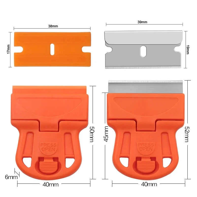 Scraper With A Blade One-Sided Razor Painting Scraper Holder Handle Standard Window Tinting Razor Tool Remover Cleaner