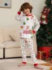 Xmas Family Pajamas Set Christmas Tree Print Casual Parent-child Matching Outfits  Baby Jumpsuit+Dog Clothes Xmas Sleepwear Look 5