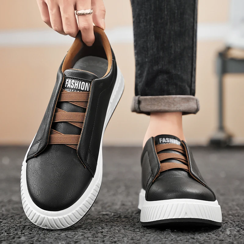 Men's Korean plus size casual shoes four seasons new soft sole student white board shoes flat shoes comfort outdoor walking shoe 5