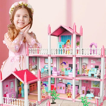 3D DIY Fantasy Princess Castle Villa Assembly Doll House Set Toys ,girls’ Family Toys And 3D Cross-border Blockbuster Children’s