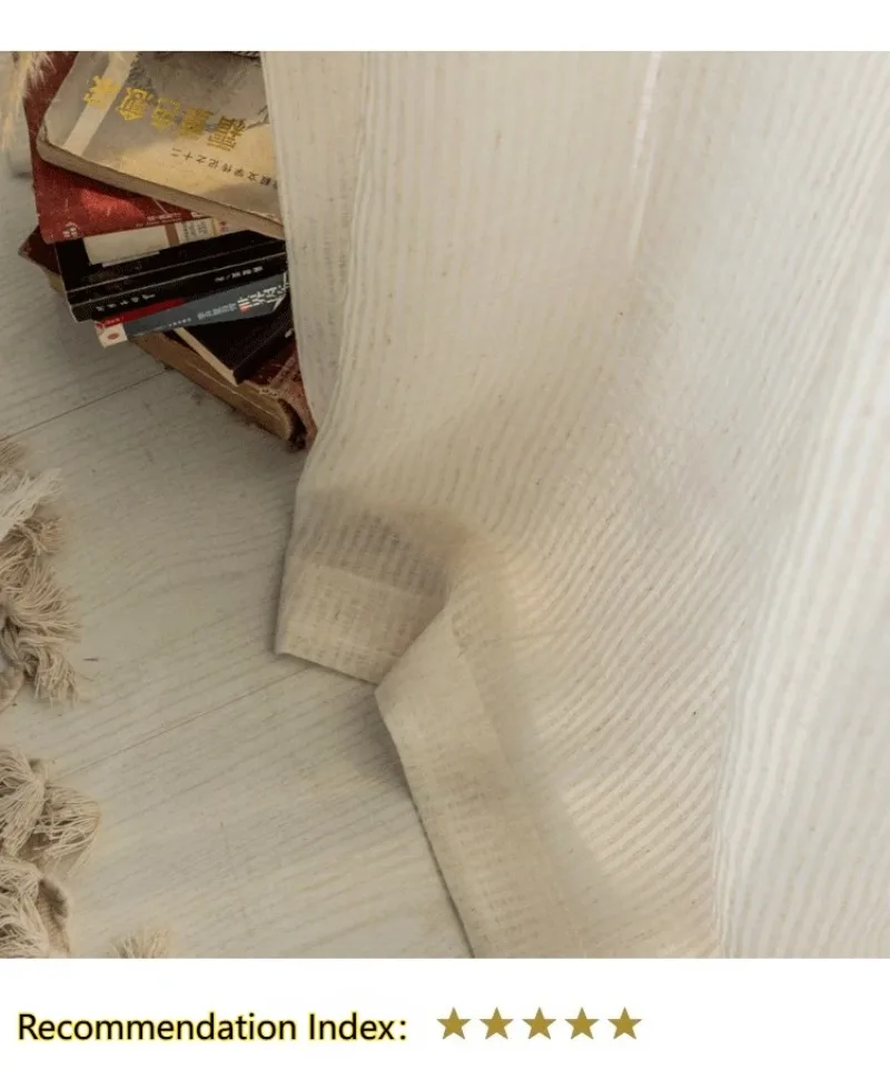 Beige Curtain Semi Light Blocking | Thin Soft Screens Pleated Window Curtain