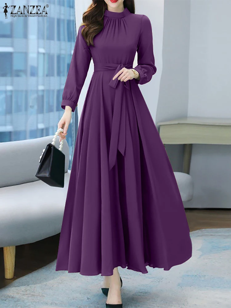 green emerald velvet dress ZANZEA Elegant Sleeveless A-line Vestidos 2024 New Chinese Dress Women  Pleating Party Dress Vintage Fashion Mandarin Collar Robe main image 0