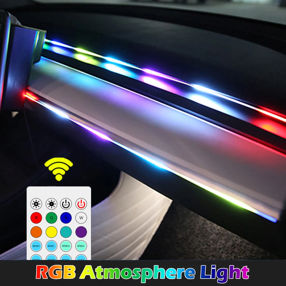 

Светодиодная лента RGB для автомобиля, с дистанционным управлением, 12 В