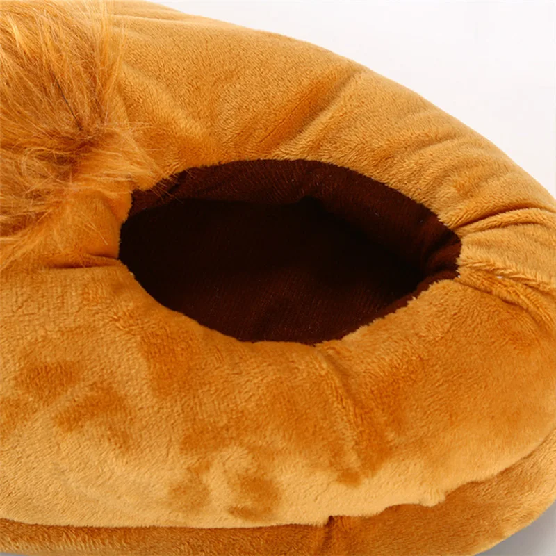 Fashionable Men's Wild Paw Slippers Home Fluffy Cotton Shoes Plus Size Mens Creative Animal Foot Shape Shoes Big feet Fur Slides