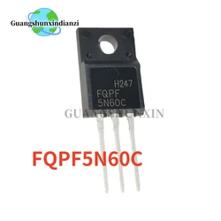 Pack of 5 - 10 N - Channel MOSFET Transistors, 600V, 4.5A Capacity (FQPF5N60C 5PCS)