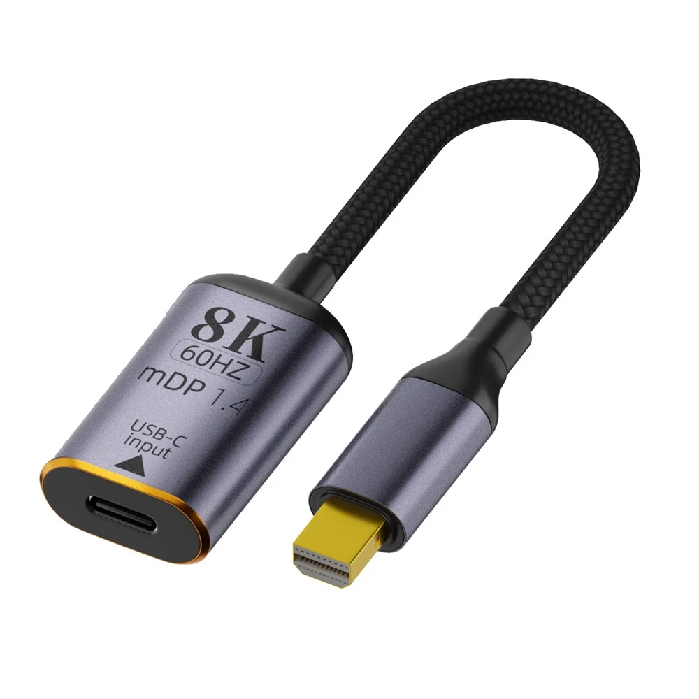 노트북 TV용 프리미엄 HDMI 호환 USB-C 비디오 어댑터, C타입 DP/미니 DP 변환기, 수-암, 8K 60Hz