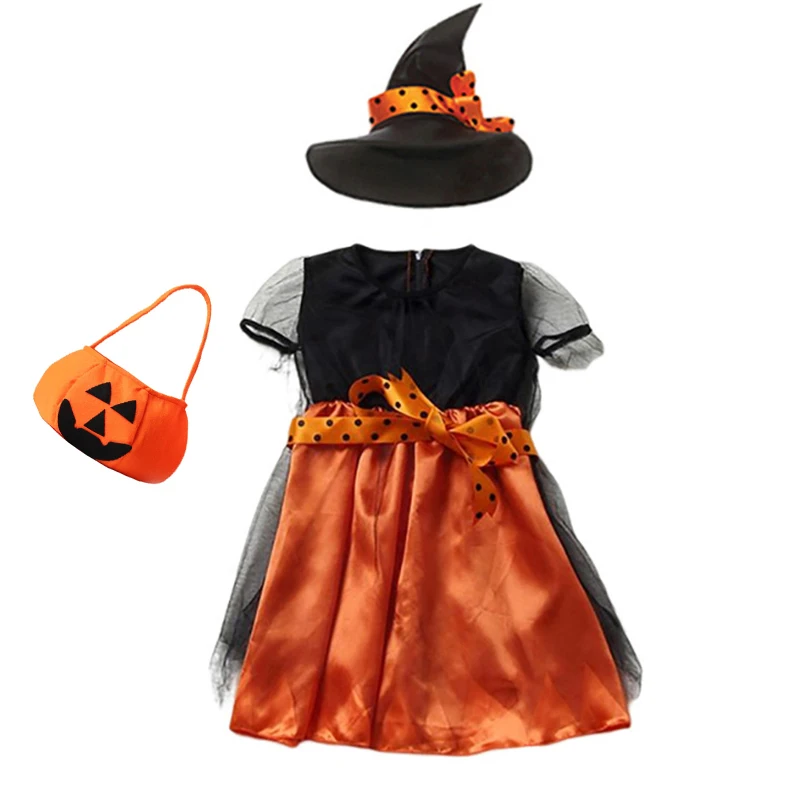 2024 Vestido De Fiesta De Bruja Para Ni as Y Ni os Disfraz De Calabaza 2024-vestido-de-fiesta-de-bruja-para-ni-as-y-ni-os-disfraz-de-calabaza