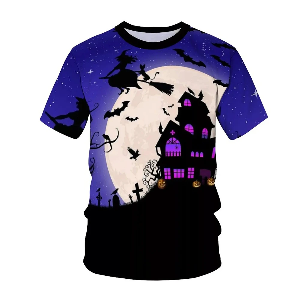 

Refreshing Summer Fashion Men's Clothing Funny Halloween Pattern T-Shirt 3d Printed Sports Leisure Short Sleeve Festival Top