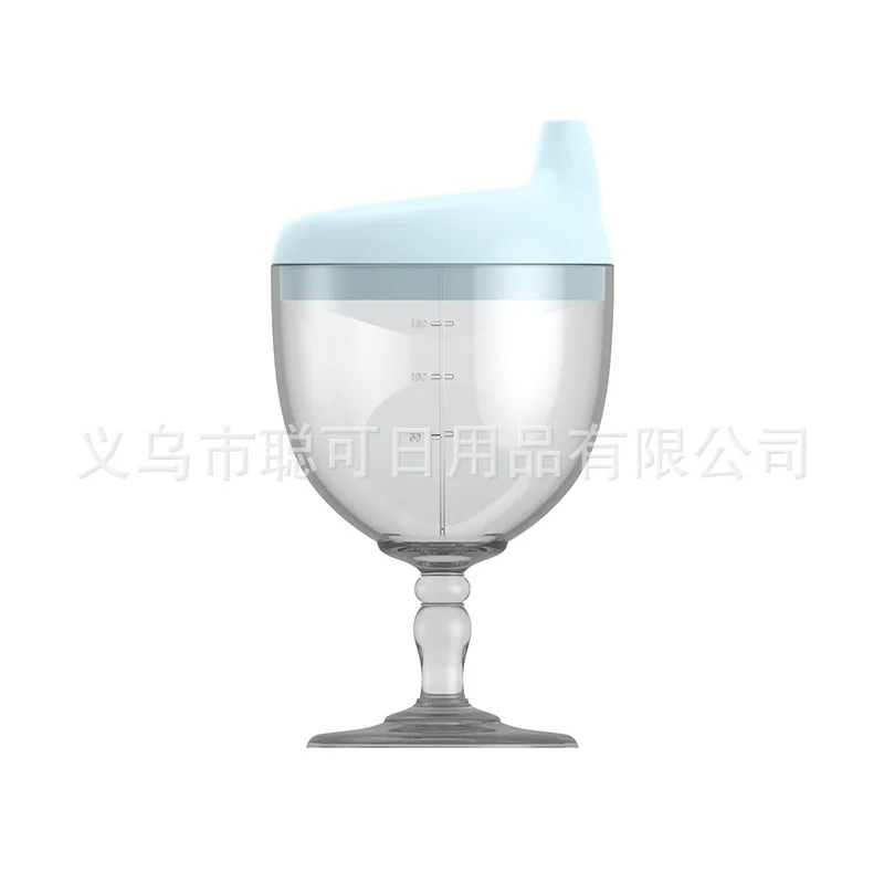 

Children Wineglass Drinking Cup Flip Lid BPA Free Leakproof Kids Water Cups Bottle Duckbill Suck Cup Drinkware